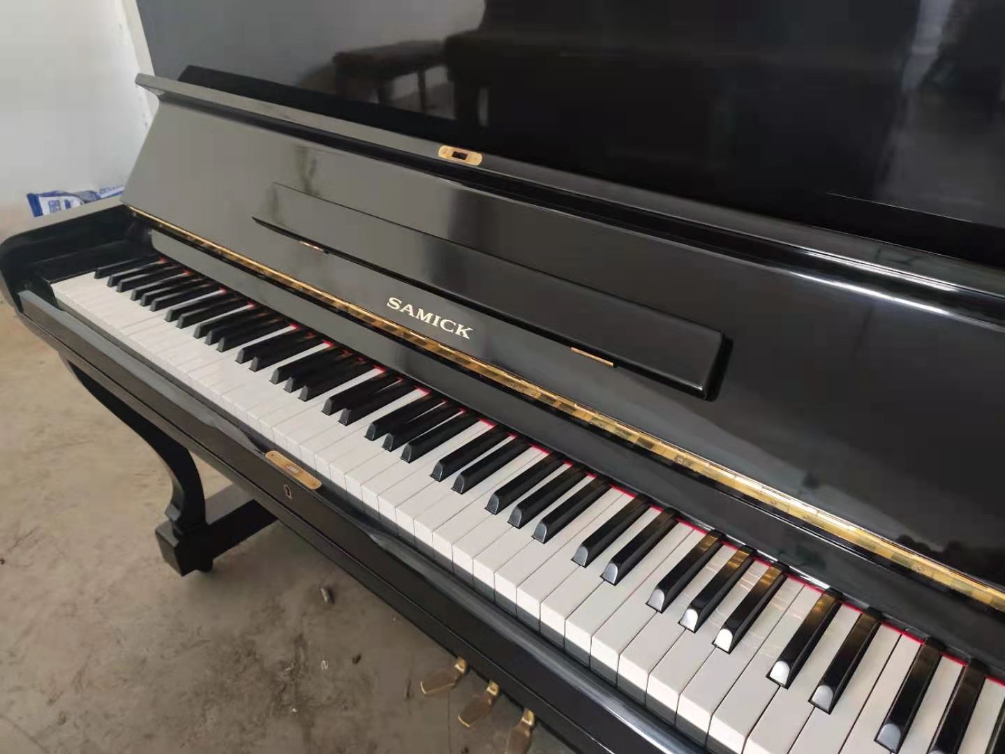 韓國進口二手鋼琴SAMICK三益WG9C培訓教學考級家庭業余立式實木琴